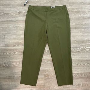 Hugo Boss Tiluna Side-Zip 16 Slim-Leg Cropped Trousers in Green